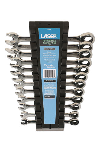 Laser Tools 6296 Ratchet Ring Combination Spanner Set 12pc